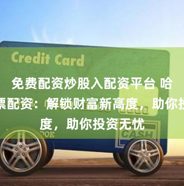 免费配资炒股入配资平台 哈尔滨股票配资：解锁财富新高度，助你投资无忧