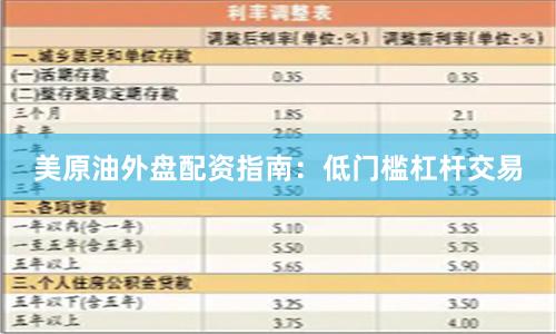 美原油外盘配资指南：低门槛杠杆交易
